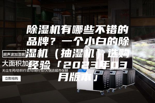 除濕機有哪些不錯的品牌？一個小白的除濕機（抽濕機）選購經驗「2023年03月版本」
